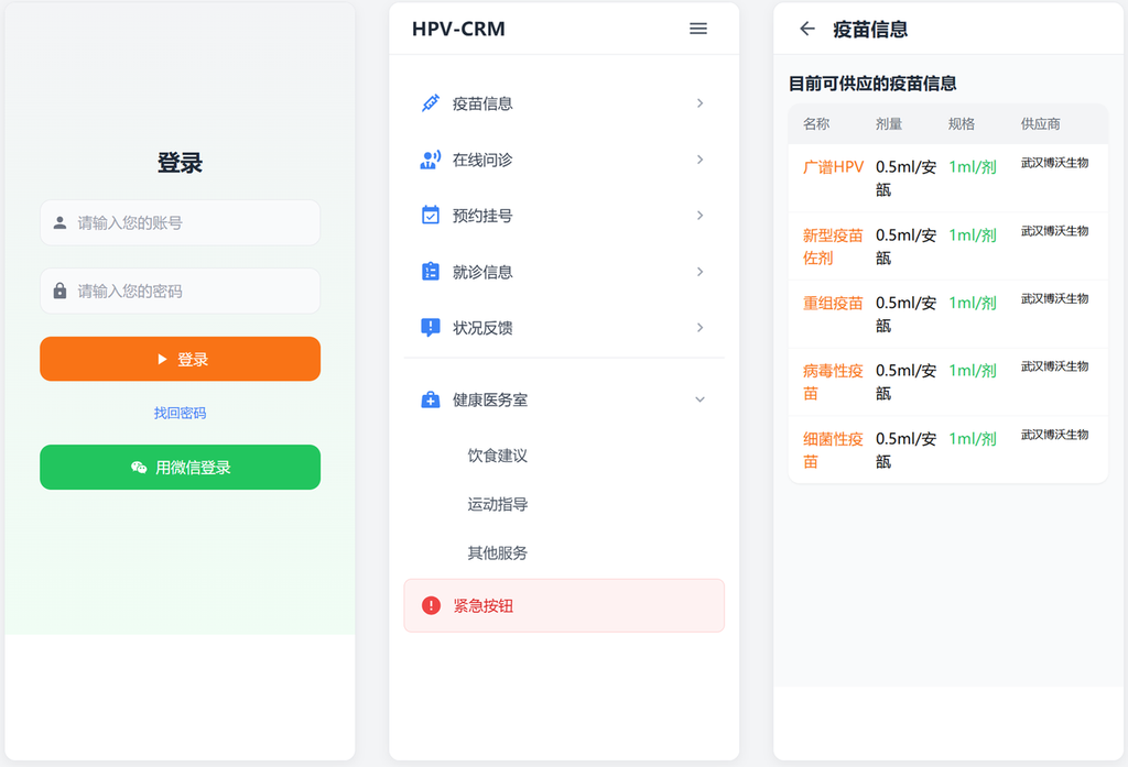 HPV-CRM Login Page